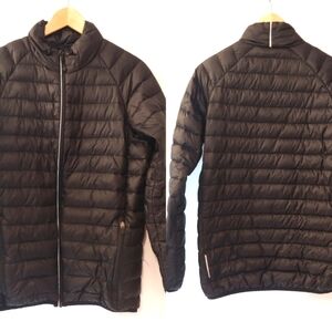 ASICS DOWN Filled Quilted PUFFER JACKET Black Lightweight Regular Fit est m